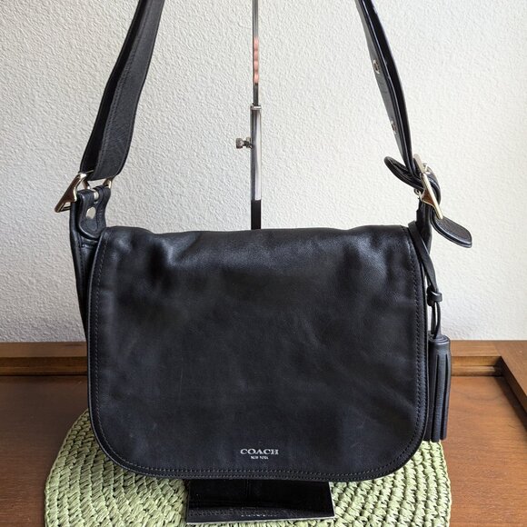 Coach Patricia Black Leather Legacy Shoulder Bag D1276-19921 EUC - Picture 1 of 10